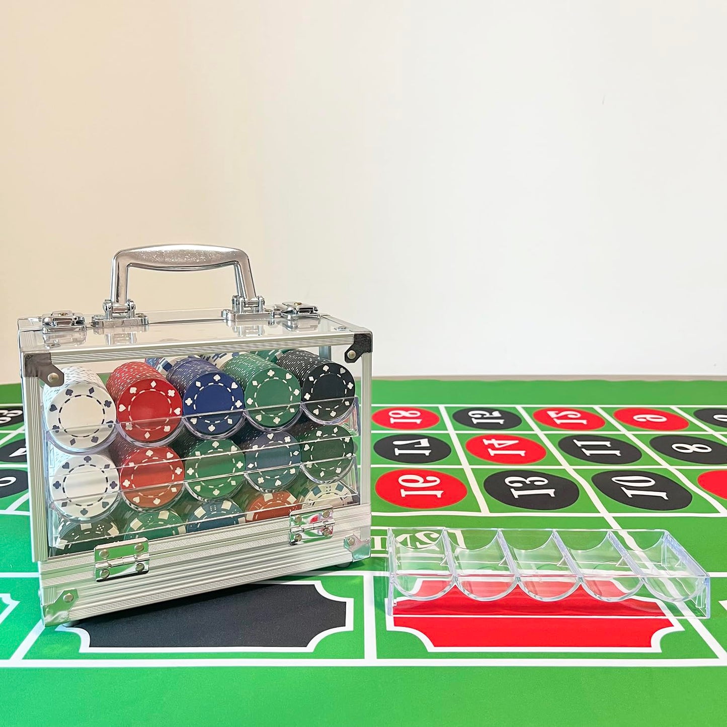 SEETOOOGAMES Poker Chip Tray Rack – Clear Acrylic Chip Storage Display, 10-Pack
