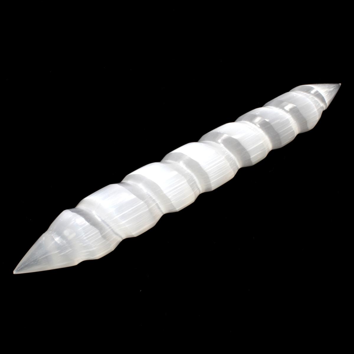 Selenite Twisted Double Pointed Wand (15cm)