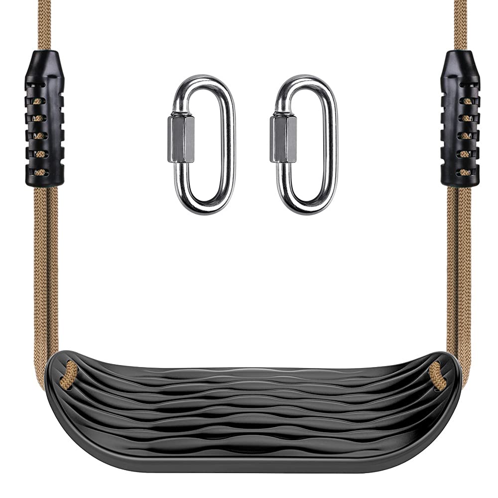 SELEWARE Plastic Swing Seat — Non-Slip, Adjustable Rope, 250 lb Capacity