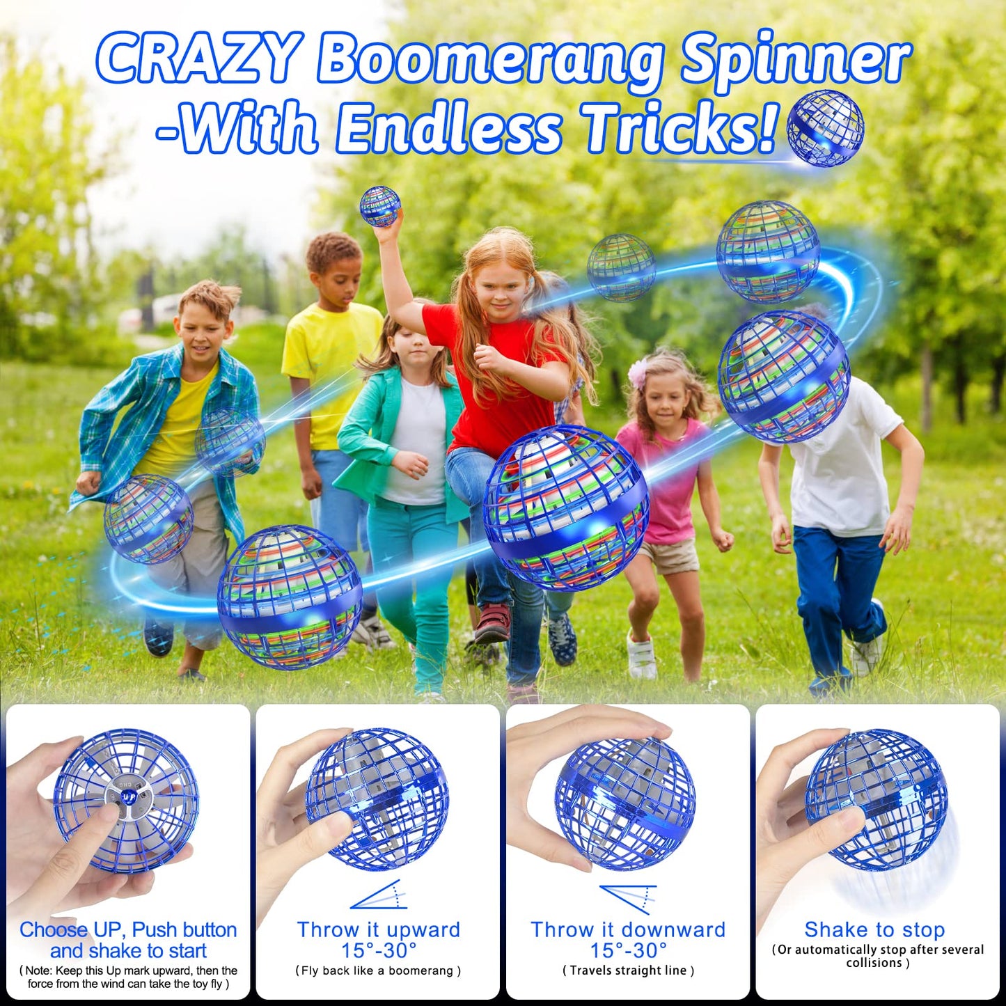 Semai Flying Orb Ball 2-Pack – Hover Boomerang Drones for Kids & Adults