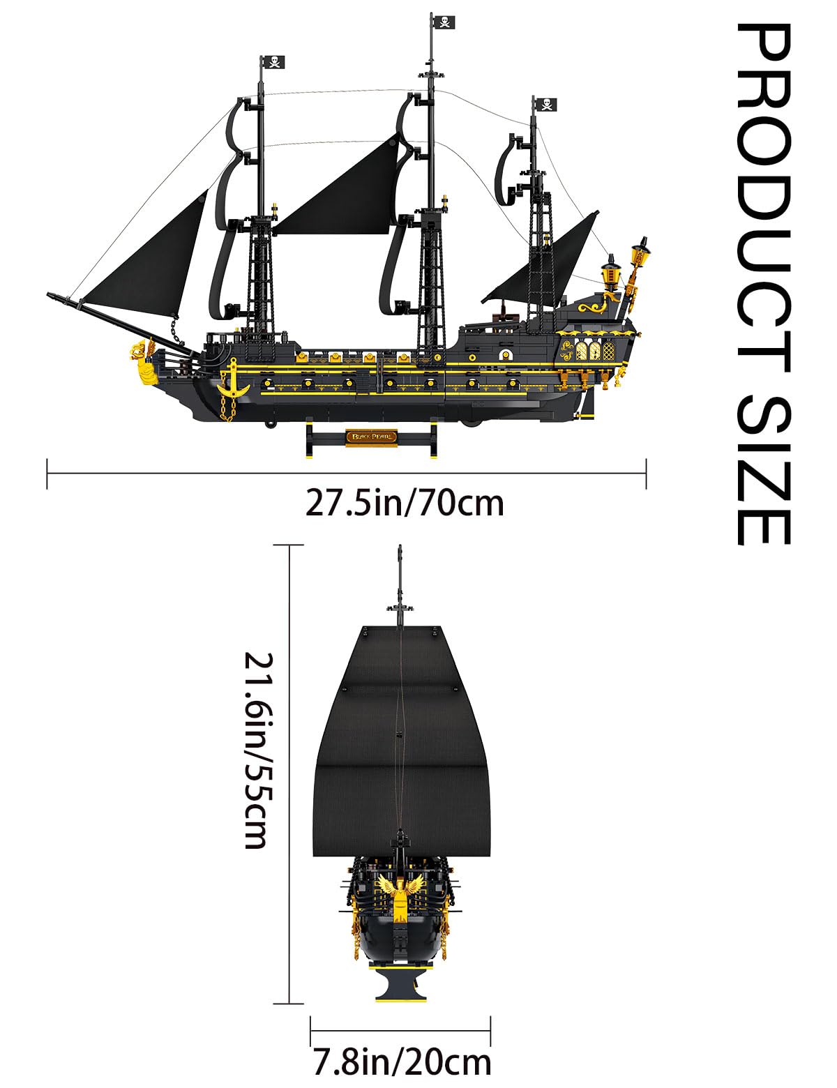 SEMKY Black Devil Pirate Ship MOC Building Blocks – 2076 Pieces