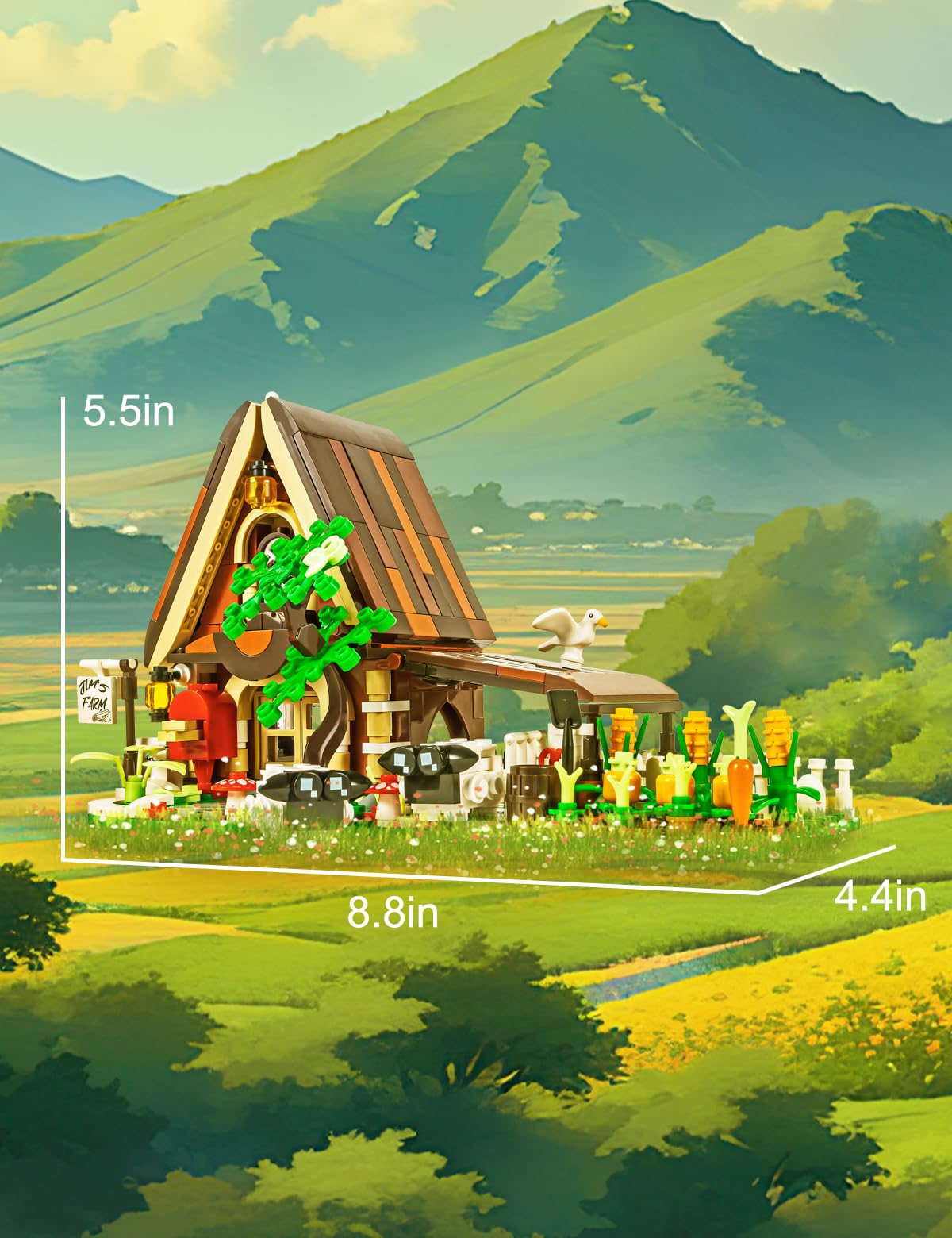 SEMKY City Series Farm House Building Blocks Set with LED Lights — 610 Pieces