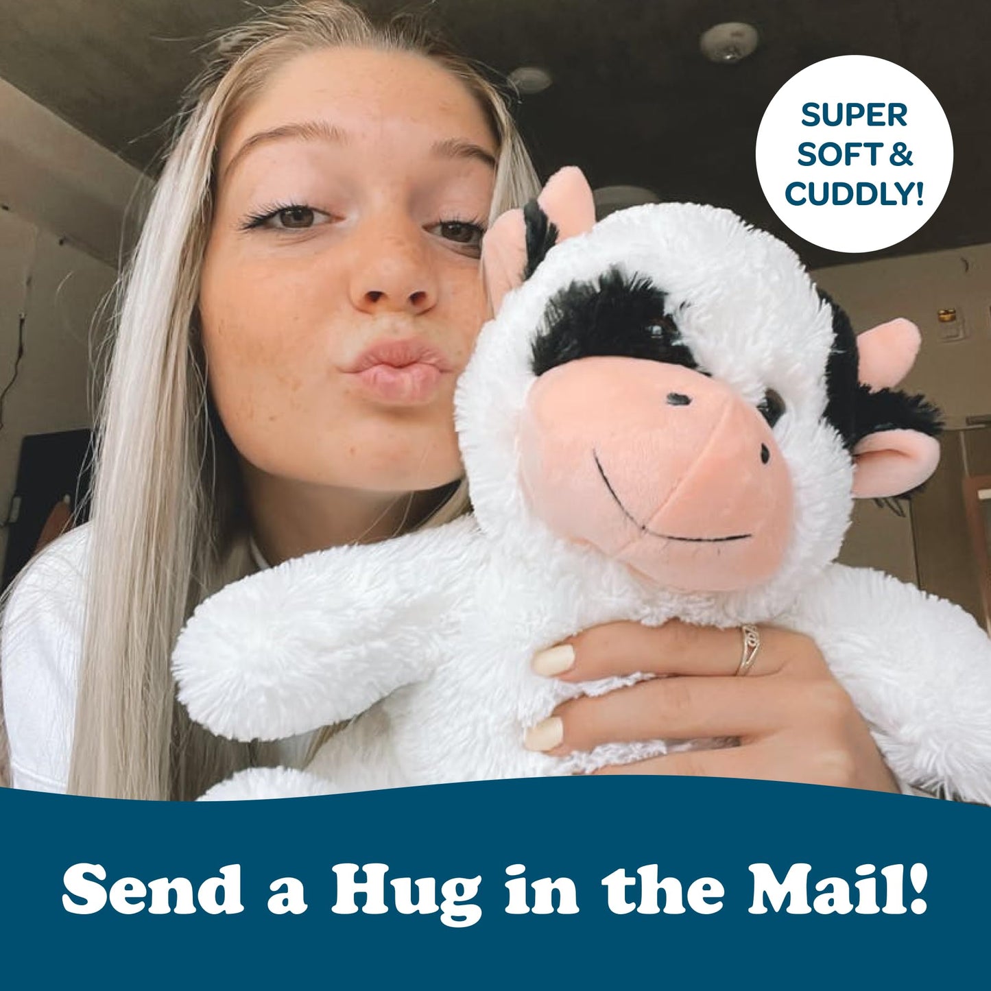 SendAFriend Cooper the Cow Plush Care Package – Miss You Notecard Gift