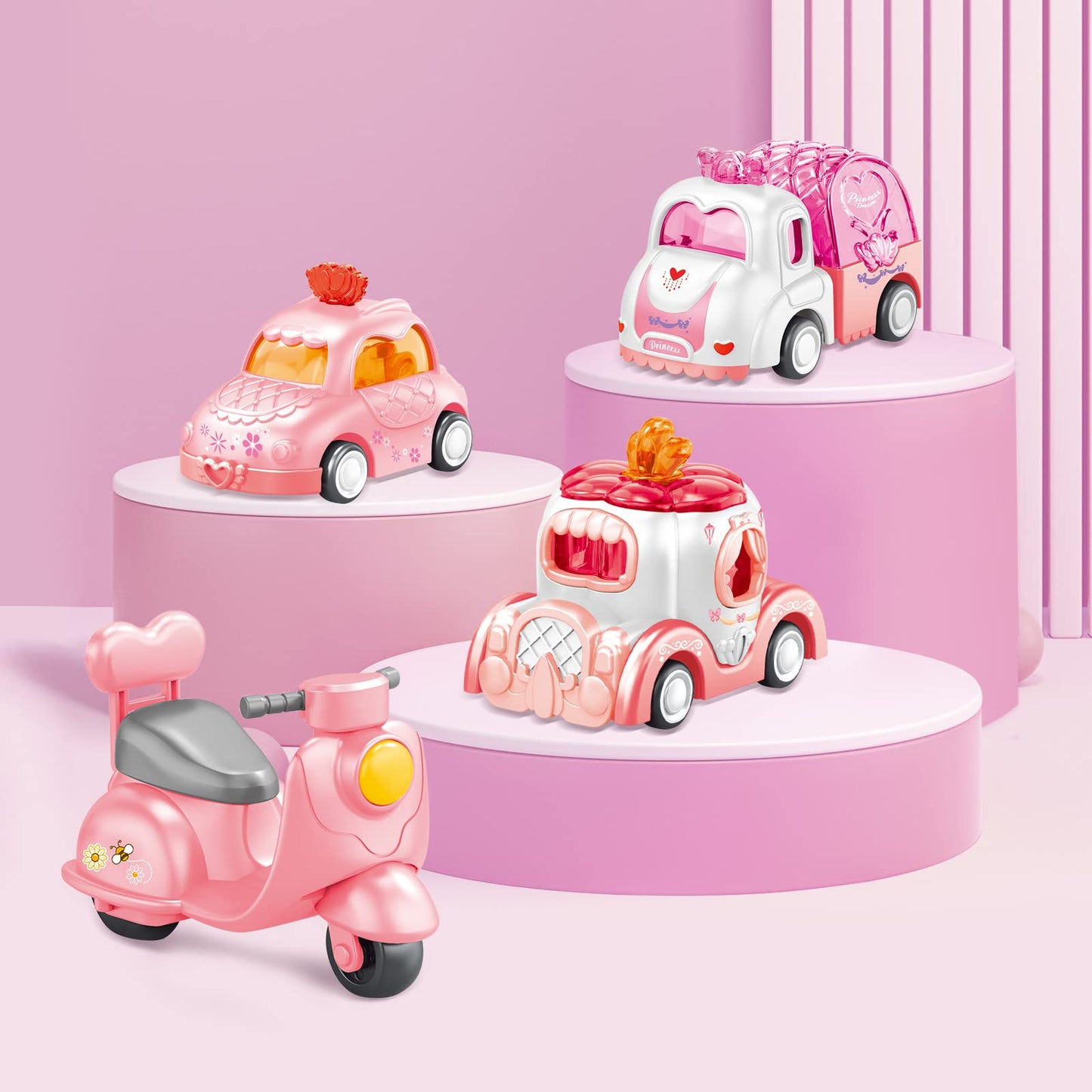 Seveclotree 9 in 1 Princess Carrier Truck Toy – Light & Sound Playset for Toddlers (Ages 1-4)