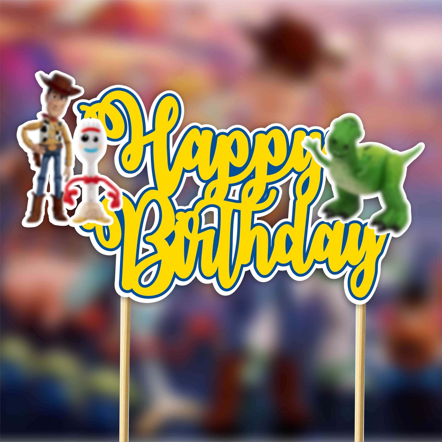 Toy Stry Happy Birthday Cake Topper – Cartoon Theme Party Décor by Seyal