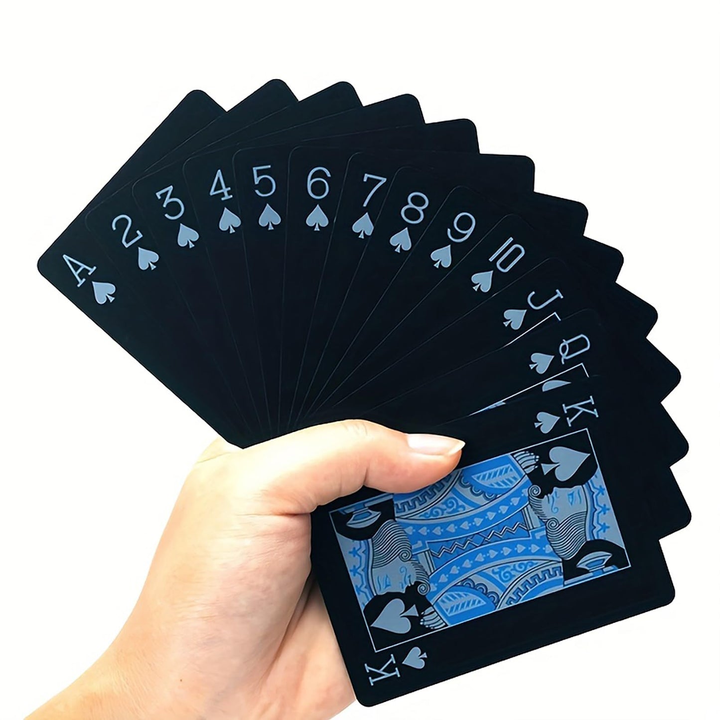 SFALCI Waterproof Poker Cards – 54-Card Deck (Blue x Silver), Durable PET/PVC