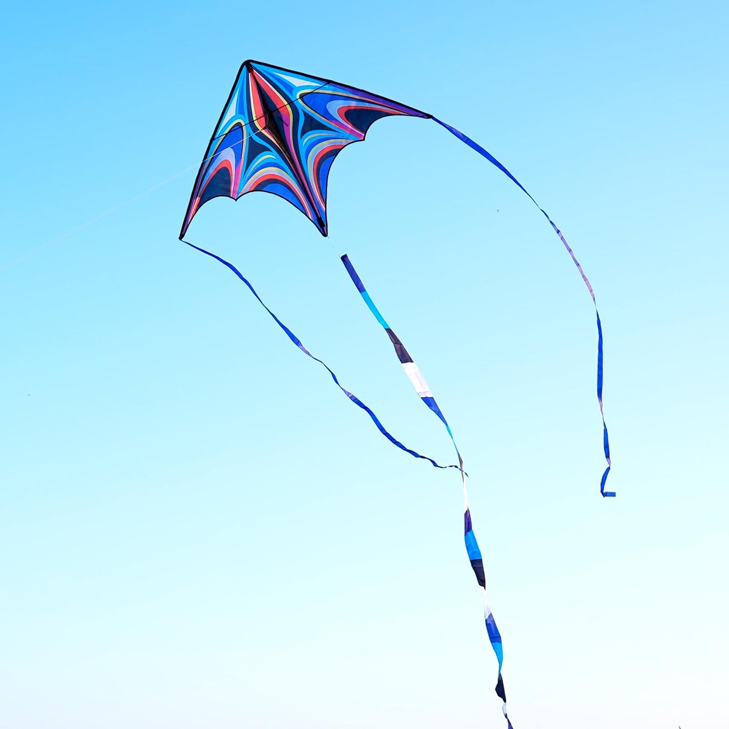 SGftre Blue Large Delta Kite - Easy to Fly, 328ft String, Family Outdoor Toy