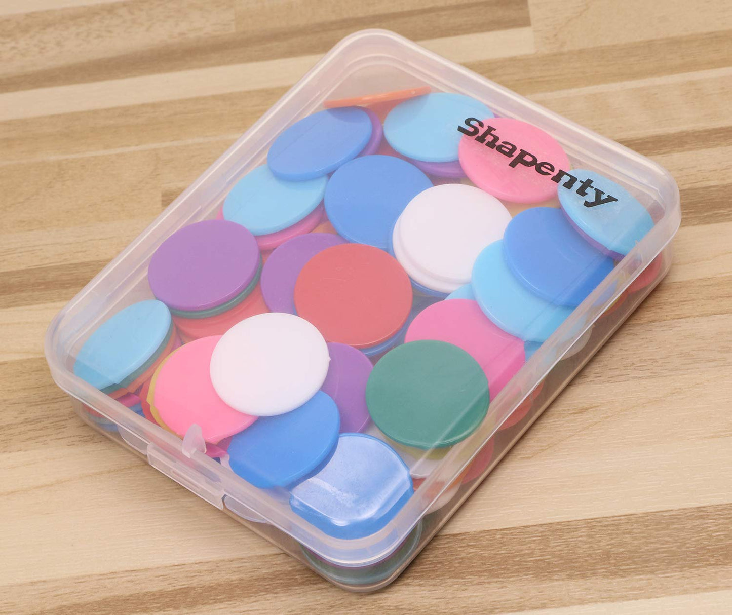 Shapenty 10-Color Plastic Learning Counters Discs – 25mm (1in), 120pcs with Storage Box