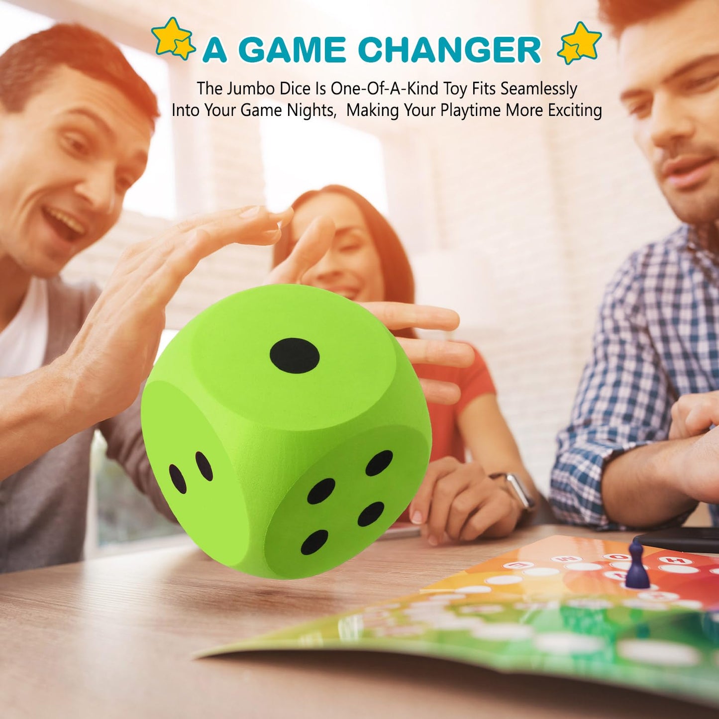 Shappy 6-Inch Foam Dice – Giant Green EVA Foam Dice for Games & Learning