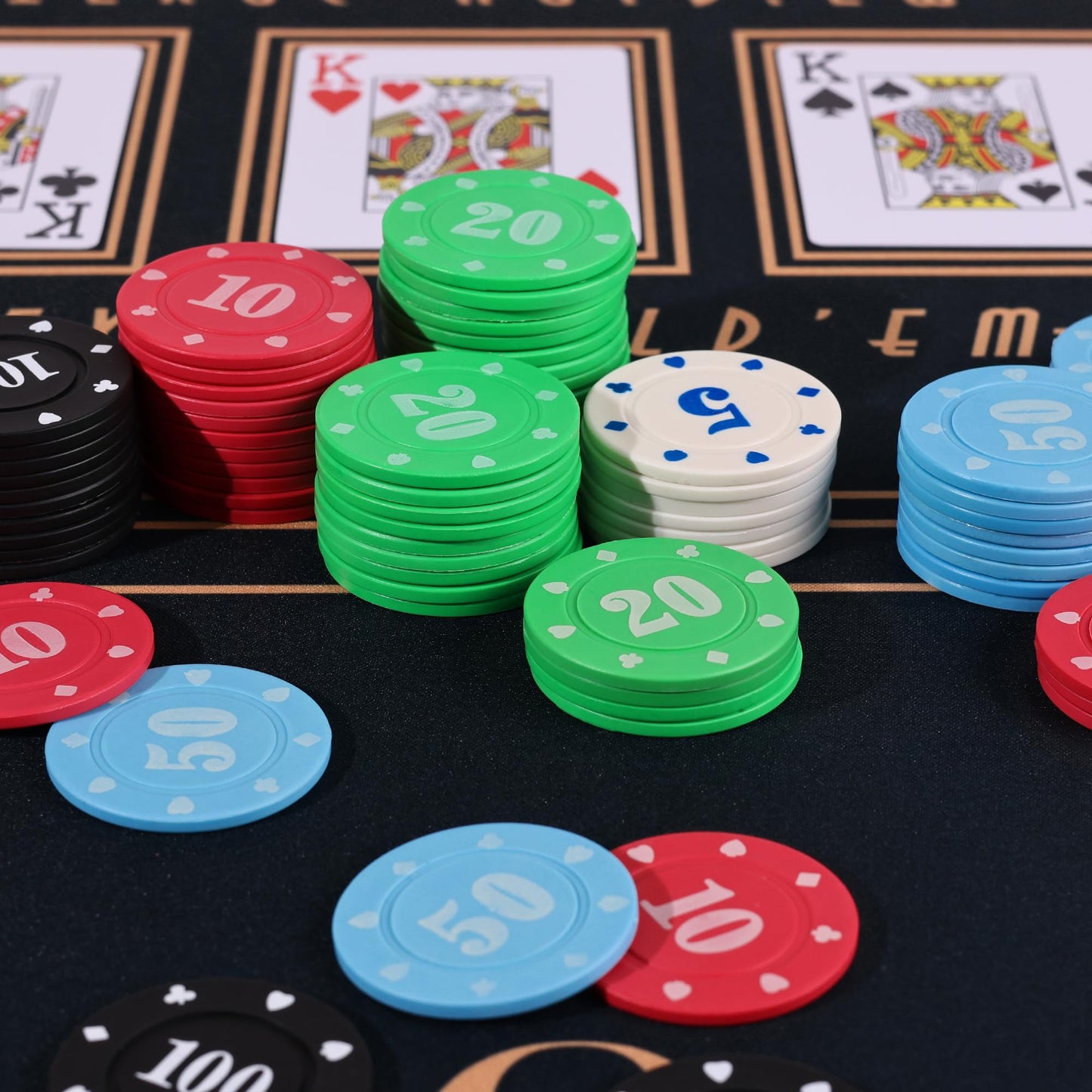 Sharkplay 100-Piece Plastic Poker Chips Set with Storage Box – Durable ABS, 38mm Chips