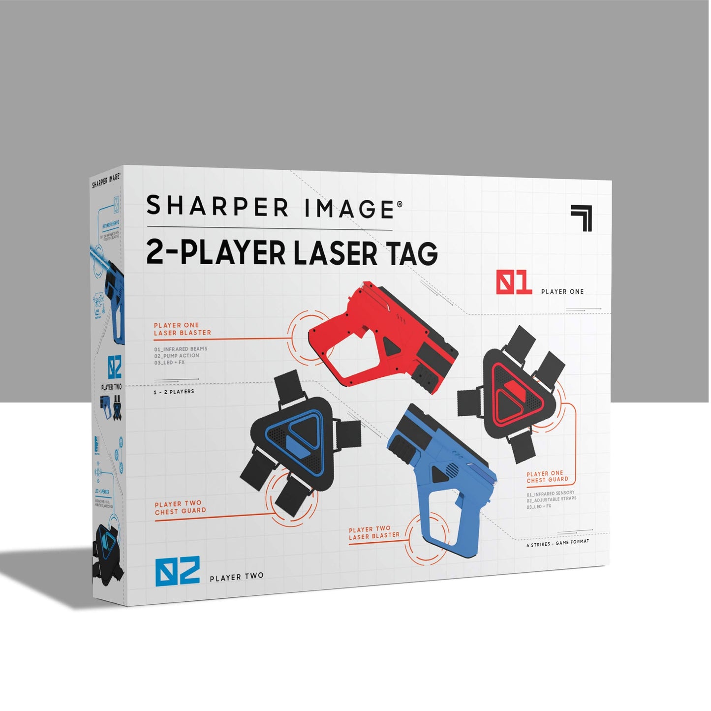Sharper Image Laser Tag Set – 2-Pack Blaster Guns & Armor Vests