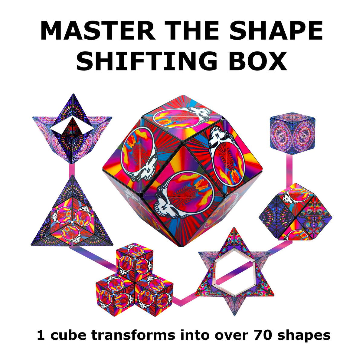 Shashibo Shape Shifting Box — Award-Winning STEM Fidget Toy with 36 Magnets | 100+ Shapes