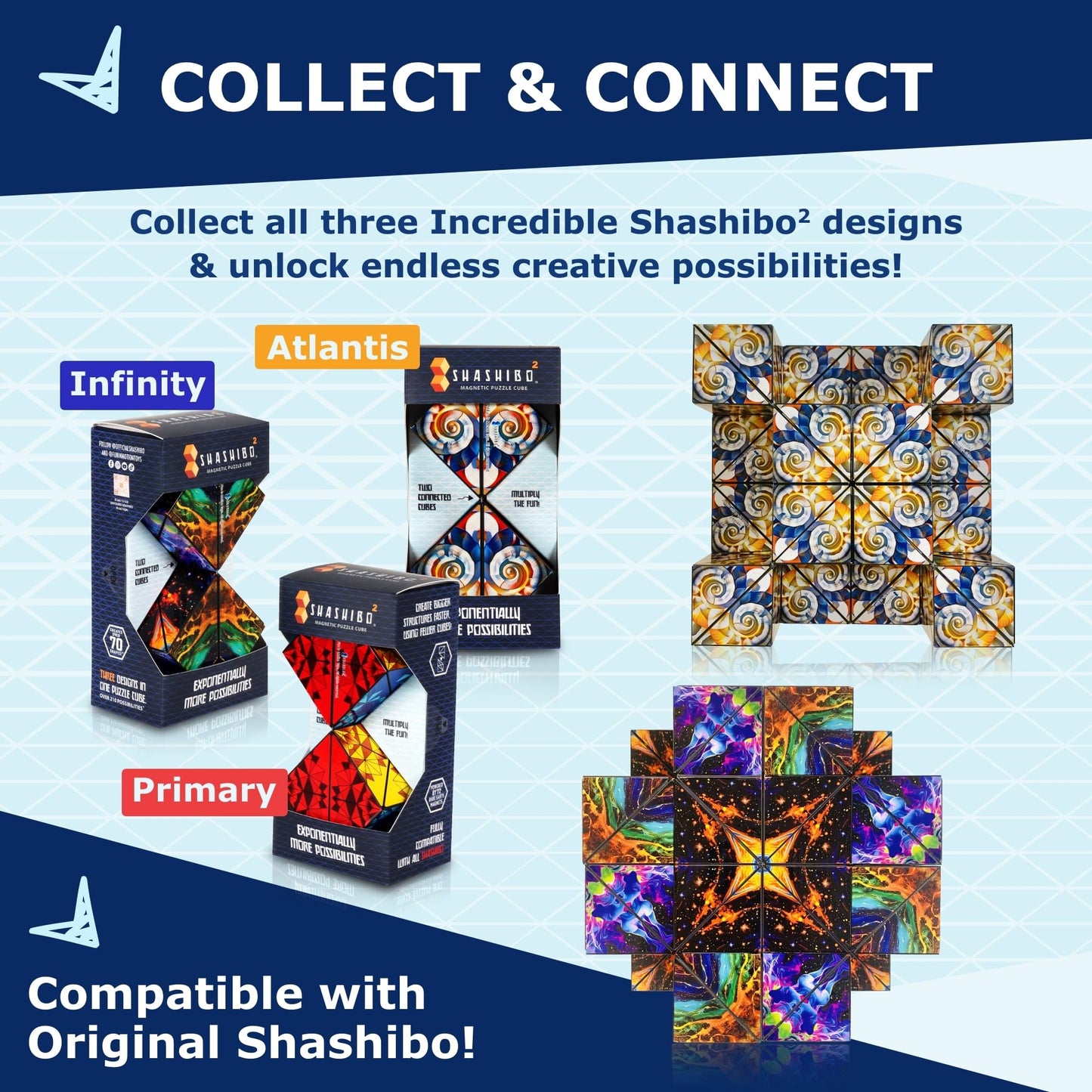 Shashibo Squared Shape Shifting Box – XL Magnetic Puzzle & Fidget Toy
