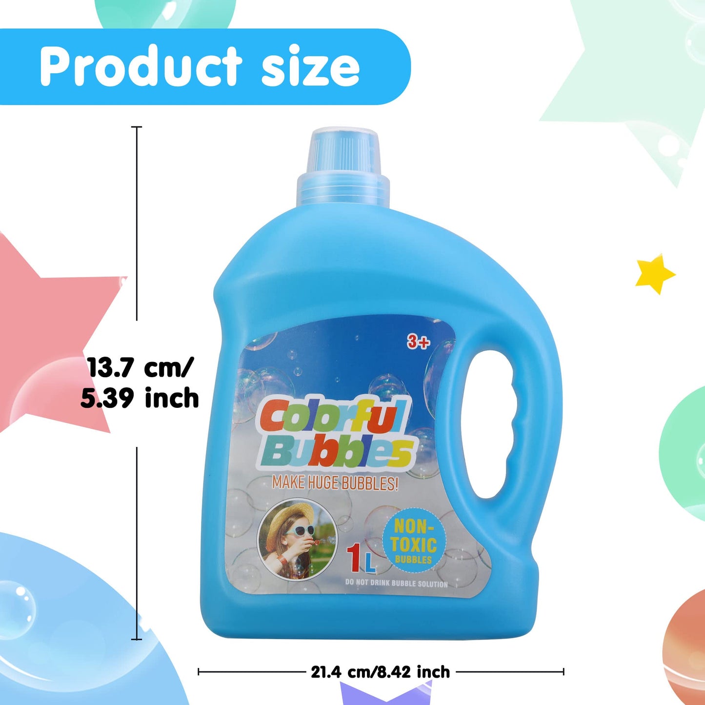 SHCKE Concentrated Bubble Solution 1 L – Refill for Bubble Machines, Giant Wands & Bubble Guns
