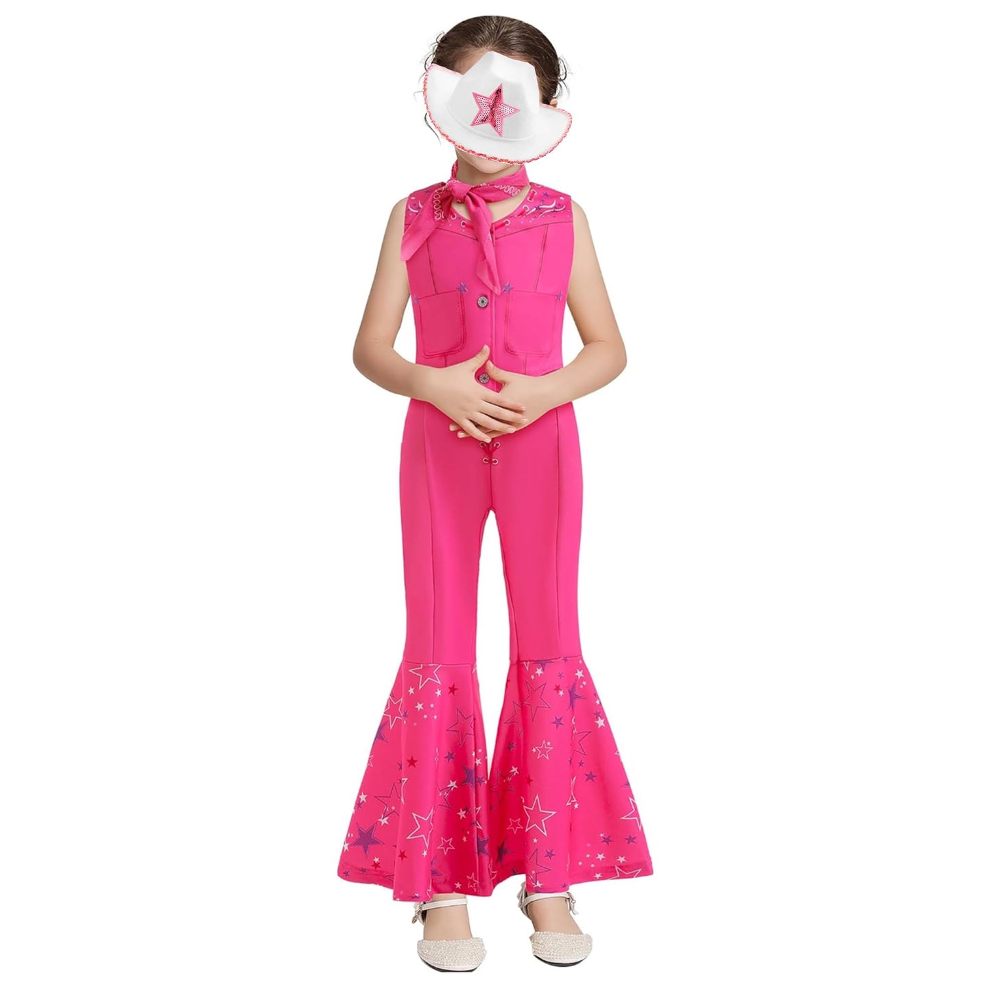 SHELOVESIT Girls Movie Doll Costume – Rose Outfit for Cosplay, Dress-Up, Halloween (120cm/5T-6T)