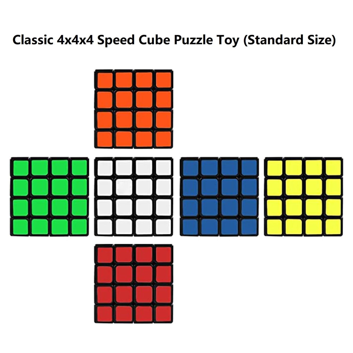Shengshou 4x4x4 Puzzle Cube Black | Classic Speed Cube, 60mm