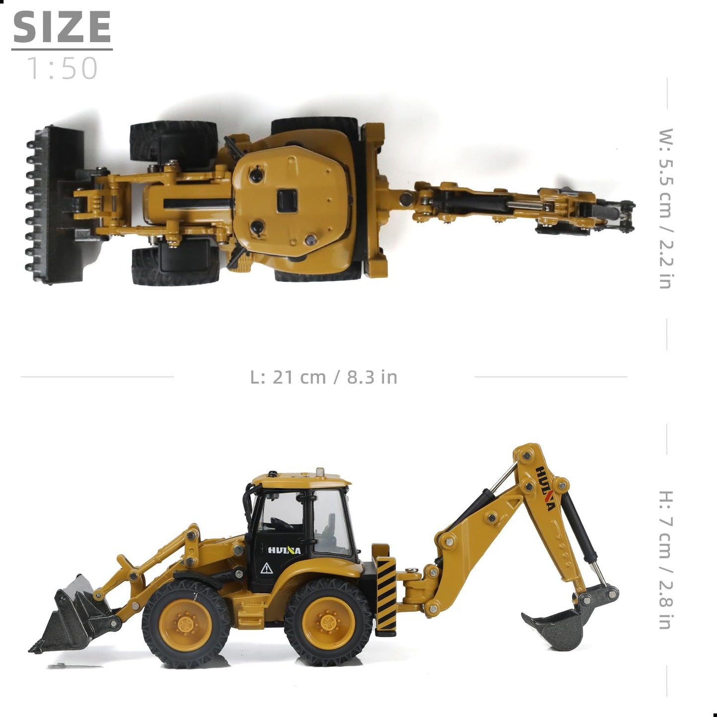 SHINESIGNAL Excavator Backhoe Toys – 1/50 Die-Cast Metal Construction Vehicle for Kids