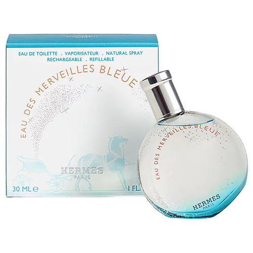 Hermes Eau des Merveilles Bleue Eau de Toilette 30ml Refillable Spray