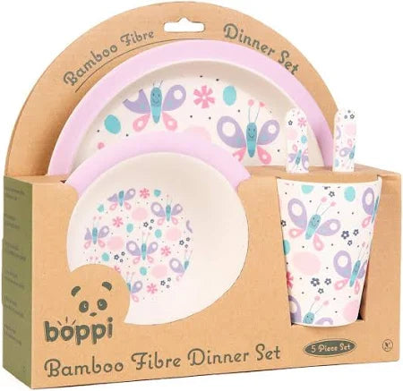 boppi Toddler Feeding Dinner Picnic Set 5-Piece Tableware - Butterflies
