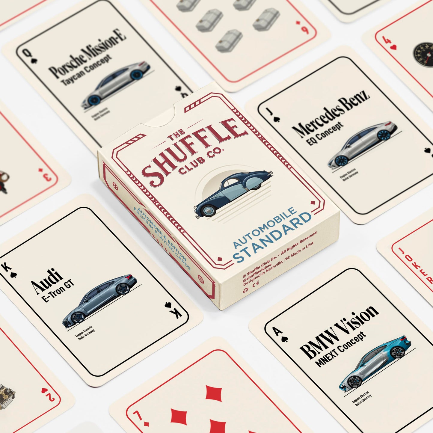 Shuffle Club Auto Playing Cards – Premium Poker Size Deck with Car-Inspired Artwork | Luxury Gift for Car Lovers