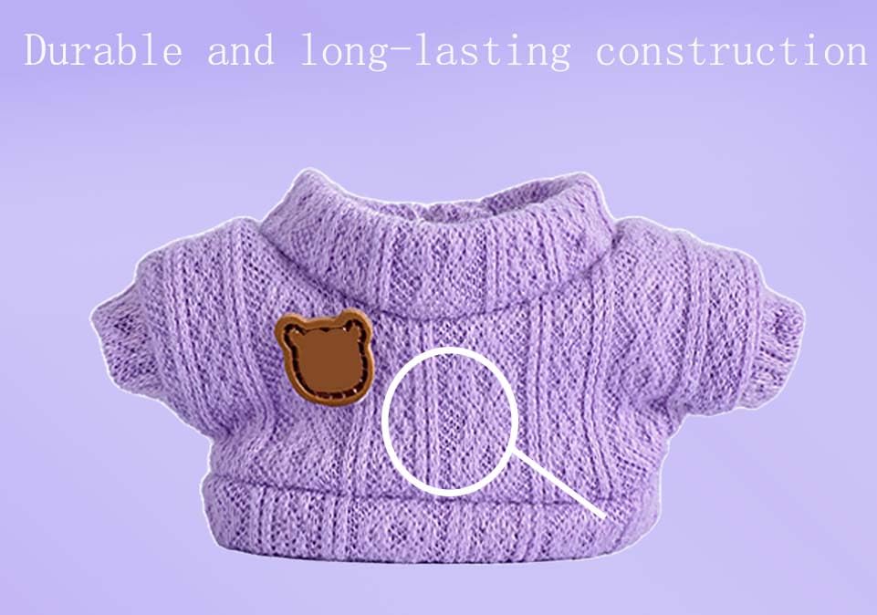 SHUOXUKE 17cm Doll Clothes Set – 3-Piece Valentine Outfit (Hat, Sweater, Pants) for 6.7-Inch Dolls