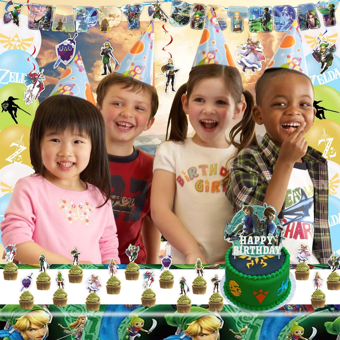 Signreen Legend Party Supplies — Banner, Balloons, Swirls, Backdrop, Tablecloth & Cake Toppers
