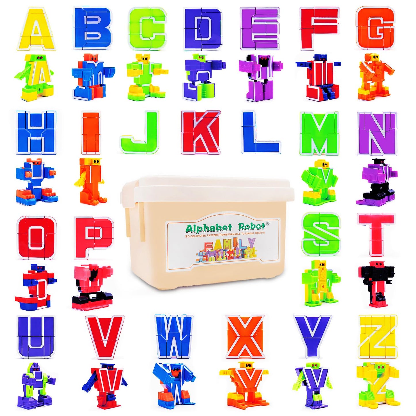 Siiziitoo Alphabots: 26 Alphabet Robots for Kids | ABC Learning Toys for Ages 3-5
