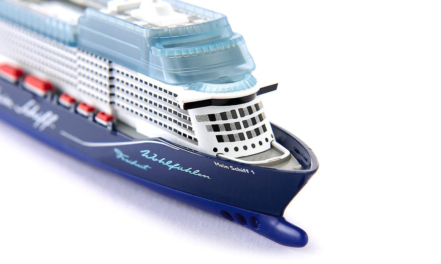 Siku 1730 Toy Cruise Ship 1:1400 – Blue/White, Metal Hull, Not Floatable