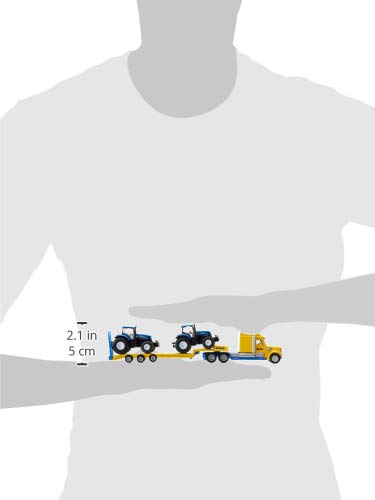 Siku 1805 Lorry with New Holland Tractors – 1:87 Diecast Vehicle (Yellow/Blue)
