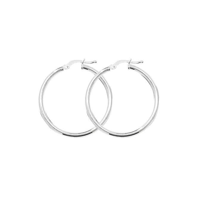 Acotis Silver Hoop Earrings Plain G5279
