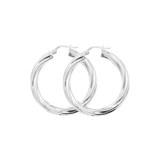 Acotis Silver Hoop Earrings Twisted G5107