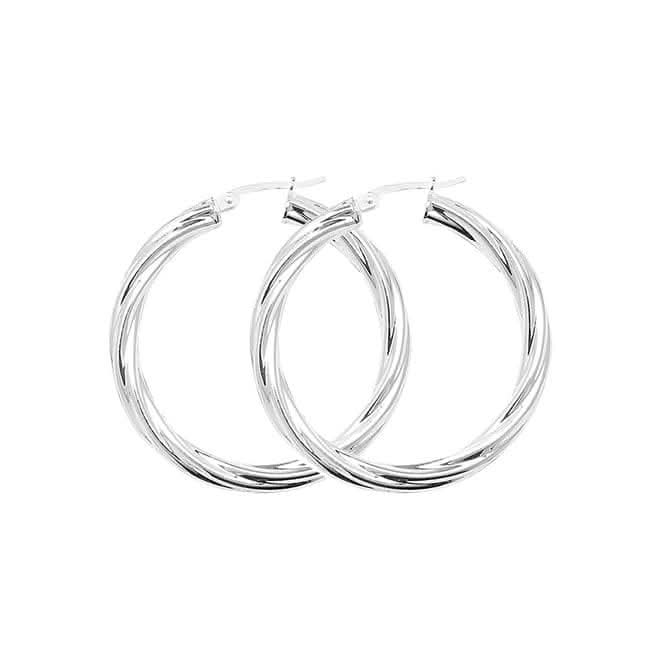 Acotis Silver Hoop Earrings Twisted G5108