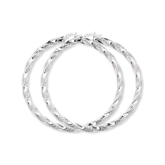 Acotis Silver Hoop Earrings Twisted G5187