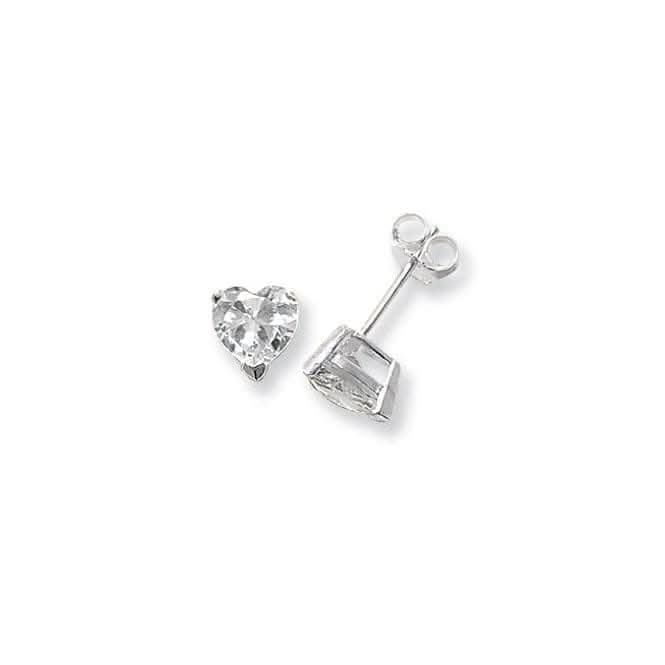 Acotis Silver Stud Earrings Heart Love Symbol G5156CZ