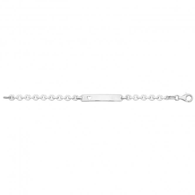 Acotis Silver ID Bracelet Heart Cut-Out for Babies G2668