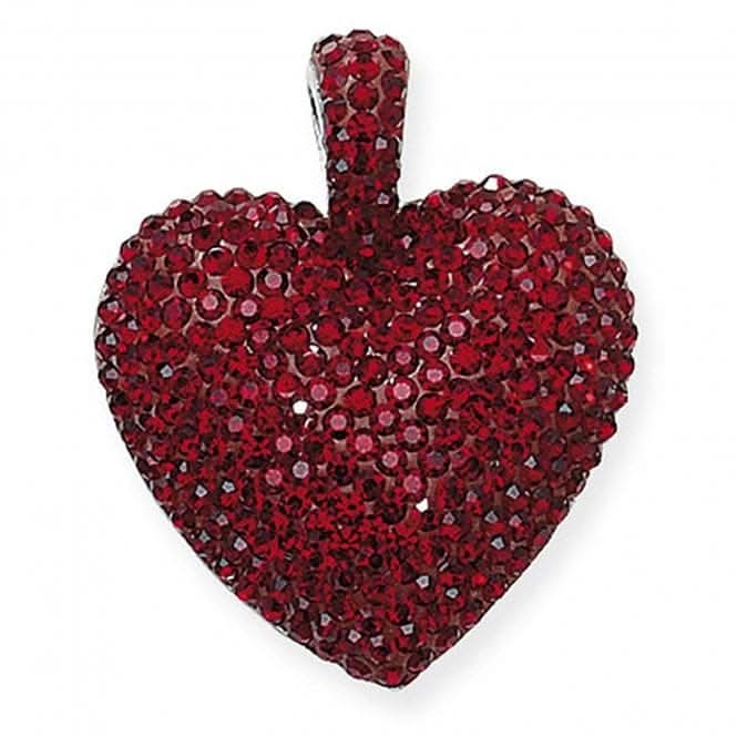 Acotis Silver Crystal Red Heart Pendant G6293R