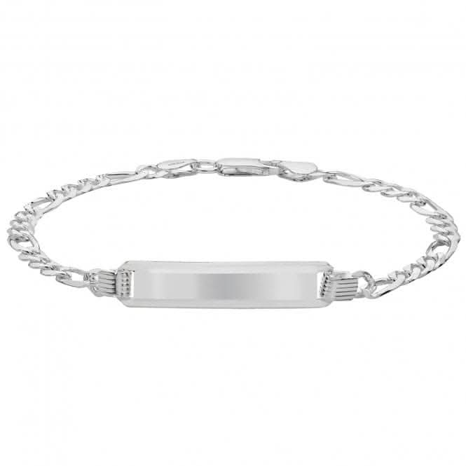 Acotis Silver Id Bracelet Figaro PaveG2278