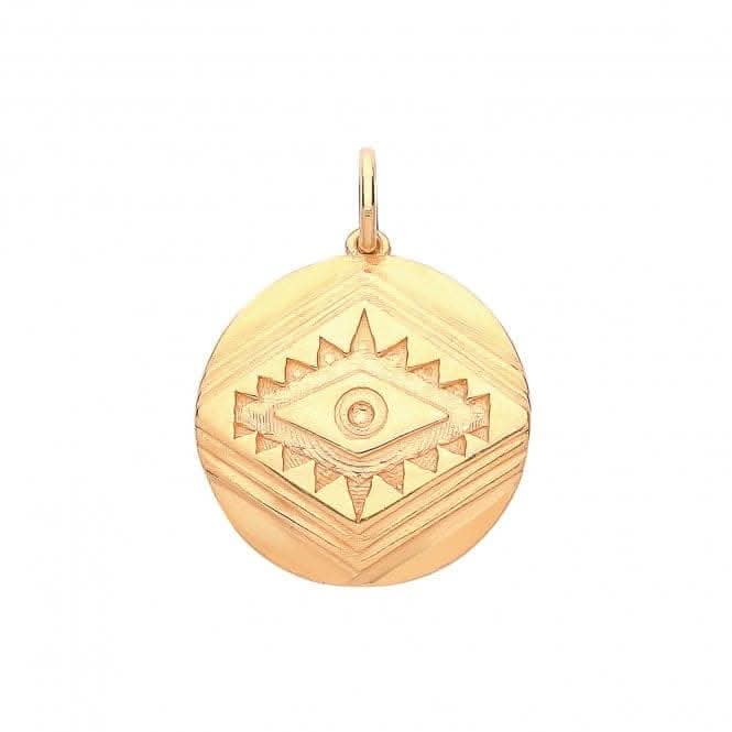 Acotis Silver Pendant Gold Plated Evil Eye G61052Y