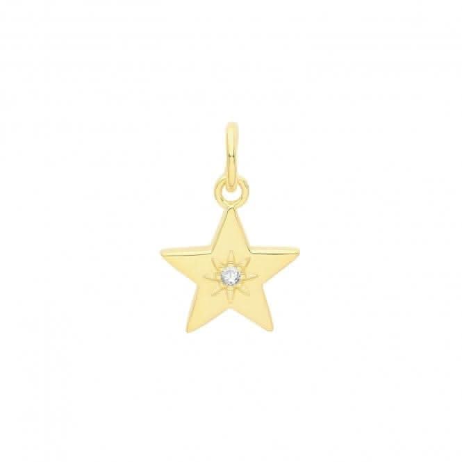Acotis Silver Pendant Set Gold Plated Zirconia Star G61062GP