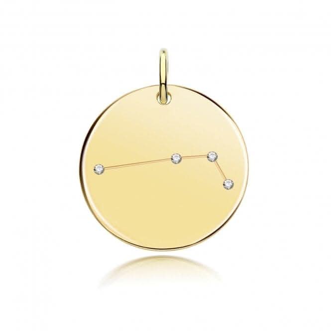 Acotis Silver Zodiac Constellation Aries Gold Plated G61100GP