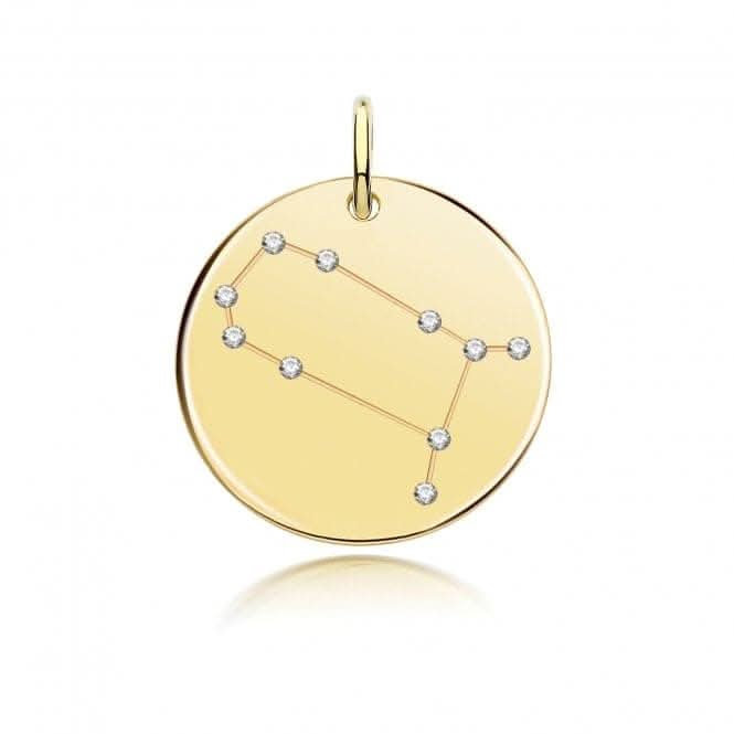 Acotis Silver Zodiac Constellation Gemini Gold Plated G61104GP