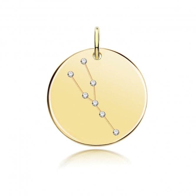 Acotis Silver Zodiac Constellation Taurus Gold Plated G61109GP