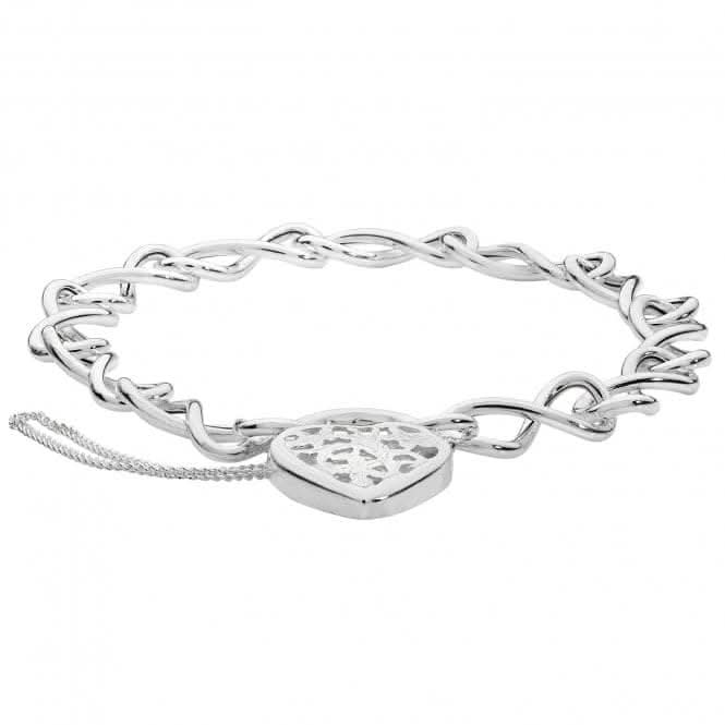 Acotis Silver Charm Bracelet With Heart Padlock G2389
