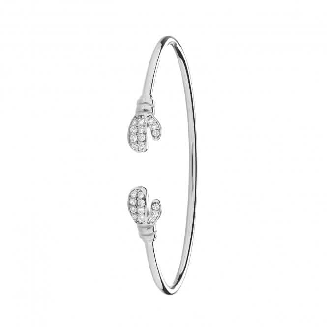Acotis Silver Bangle Maidens Boxing Glove Zirconia Torc G4034CZM