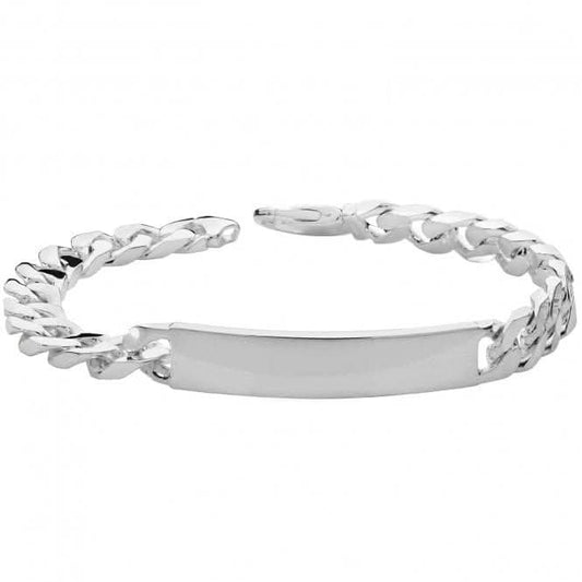 Acotis Silver Id Bracelet Men's Curb G2630