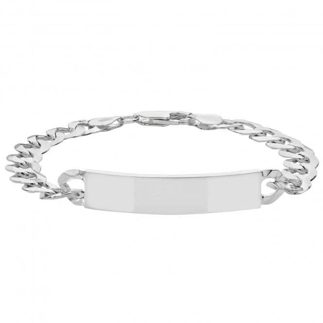 Acotis Silver Id Bracelet Men's Flat Open Curb G2456