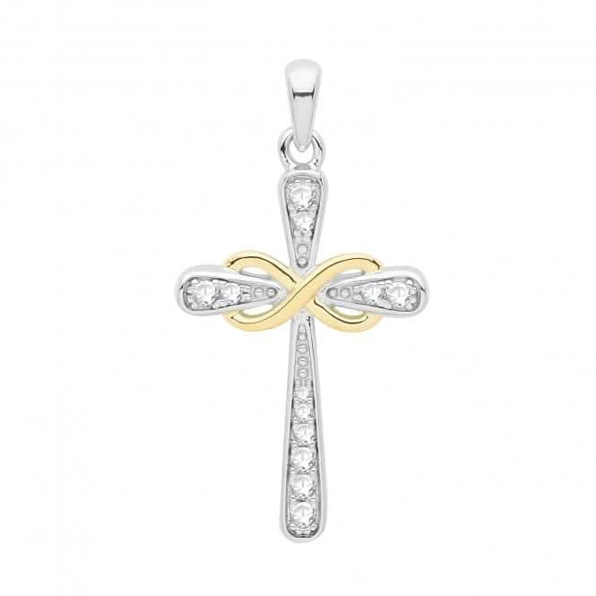Acotis Silver Cross Rhodium Gold Plated G61069