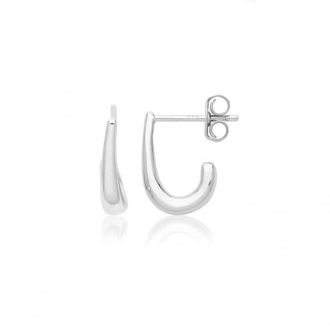 Acotis Silver Hoop Earrings Rhodium Plated G51340