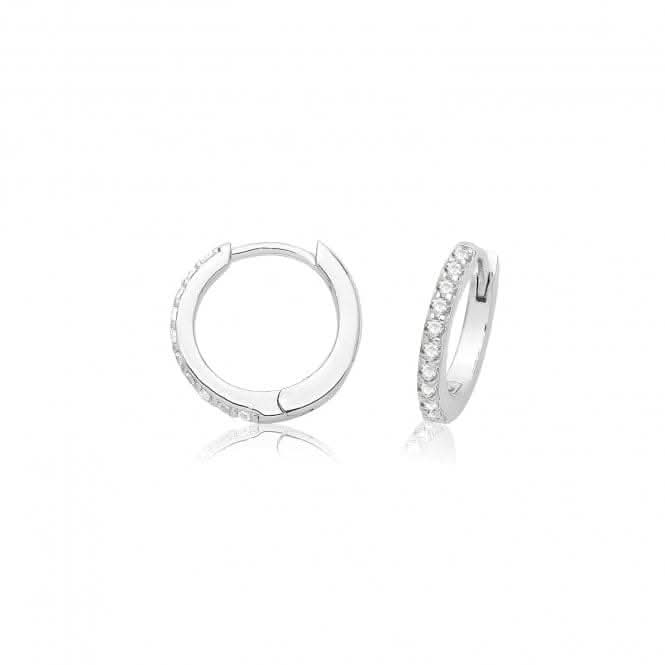 Acotis Silver Hinged Earrings Rhodium Plated Zirconia G51323