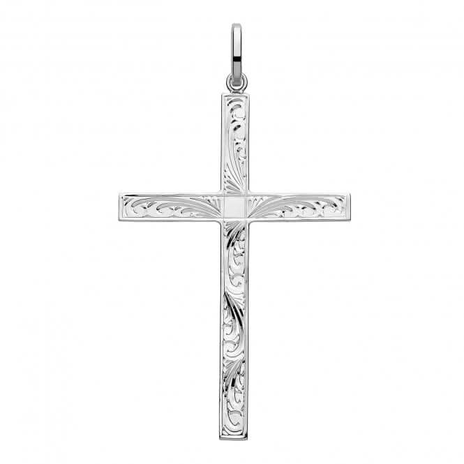 Acotis Silver Cross with H Engravings Pendant G61046E
